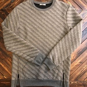 MENS SALE! Ribbed side zip crewneck sweater.